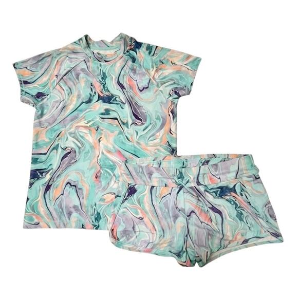 Athleta Girl Rash Guard Swim Suit Set Size 14/16 - Picture 1 of 6